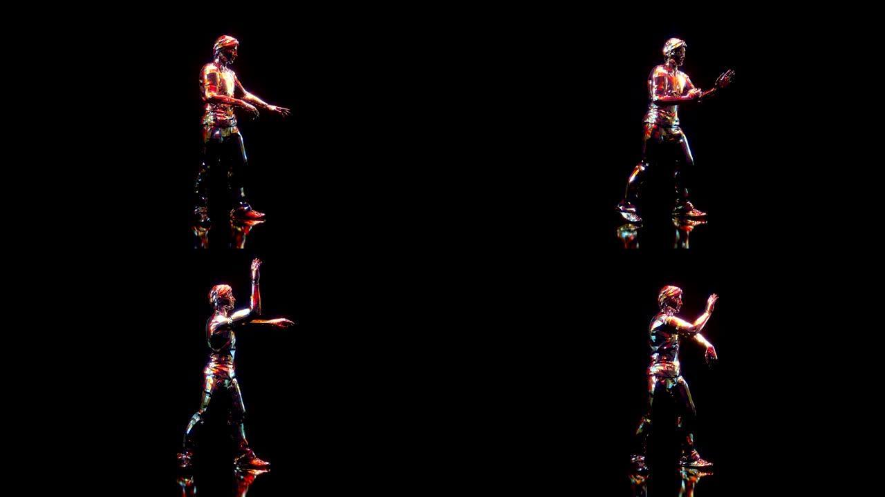 迪斯科舞者波浪舞。20世纪70年代-20世纪80年代风格