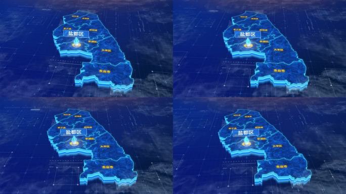 盐城市盐都区蓝色三维科技区位地图