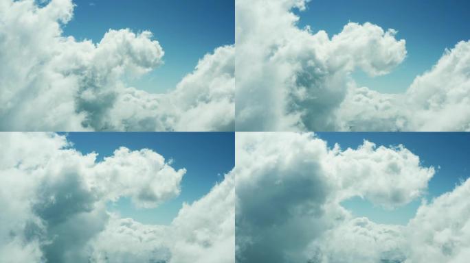 在蓝天下飞过云层蓝天白云