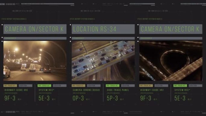 警察平视显示器跟踪系统和遥控器。间谍监控系统和数字仪表板。