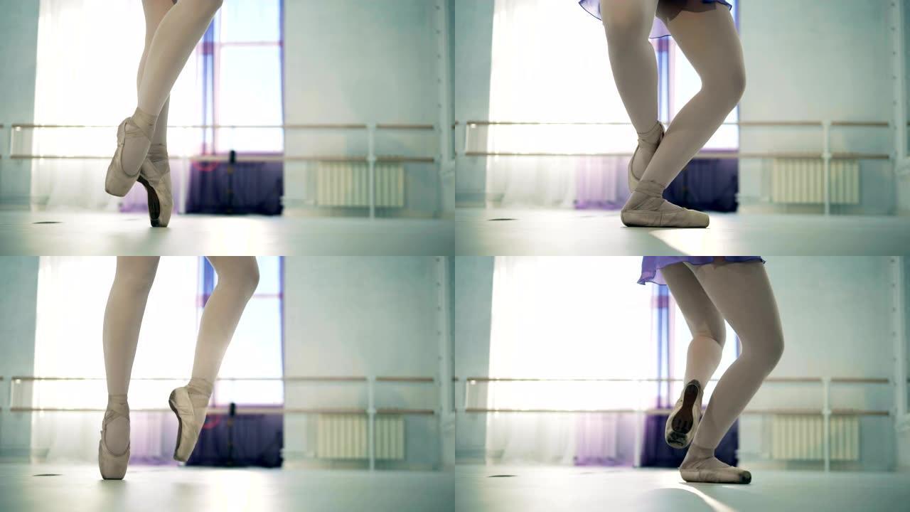 芭蕾舞时女性的腿在尖端