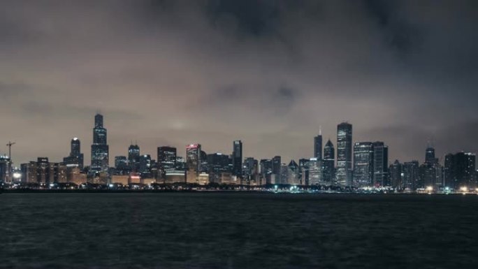 T/L WS ZI黎明时芝加哥的空中全景