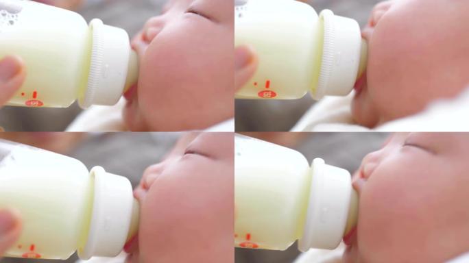 新生婴儿喝牛奶小月龄宝宝实拍视频