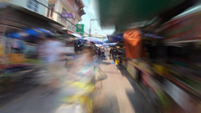 泰国Amphawa浮动市场的过度流失