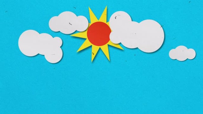 动画太阳和云纸背景