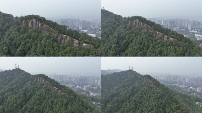 航拍重庆工商大学后山龙脊山