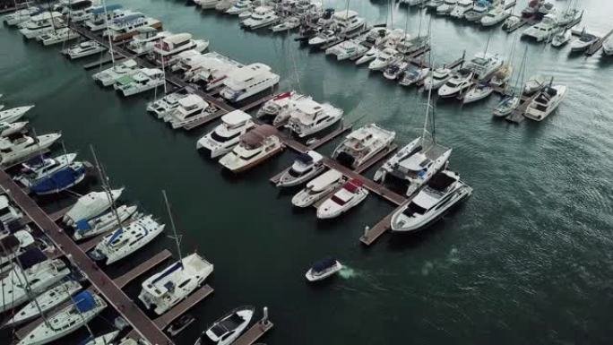 游艇港鸟瞰图母港海港俯拍俯视俯瞰航拍