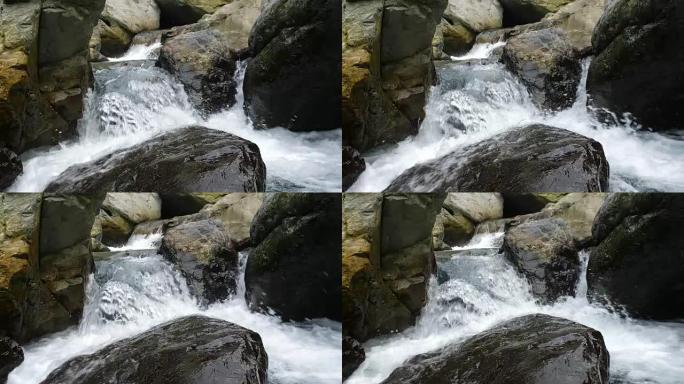 溪流落在岩石上