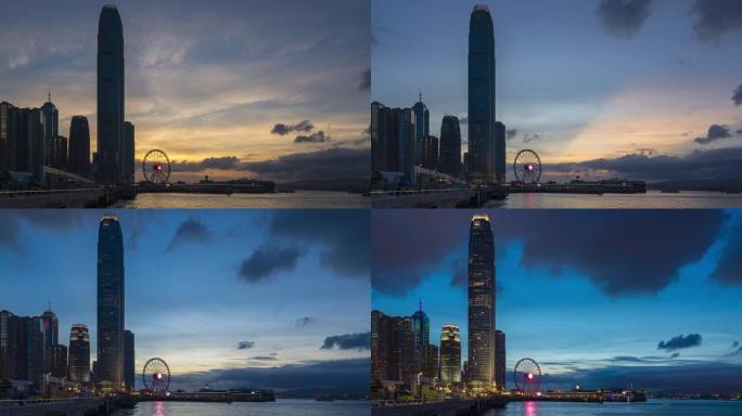 4K超高清延时从白天到夜晚:香港城市的游乐园
