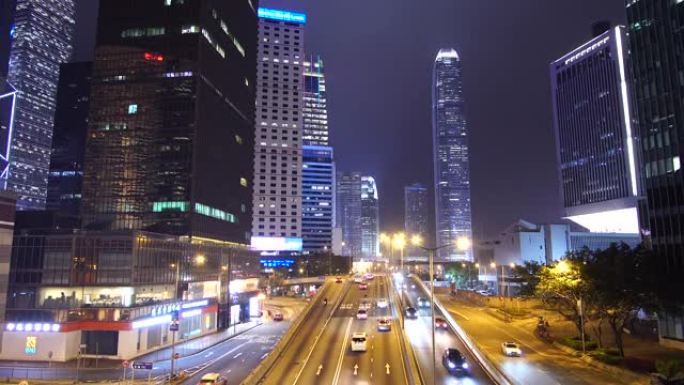 香港中区路灯及摩天大楼