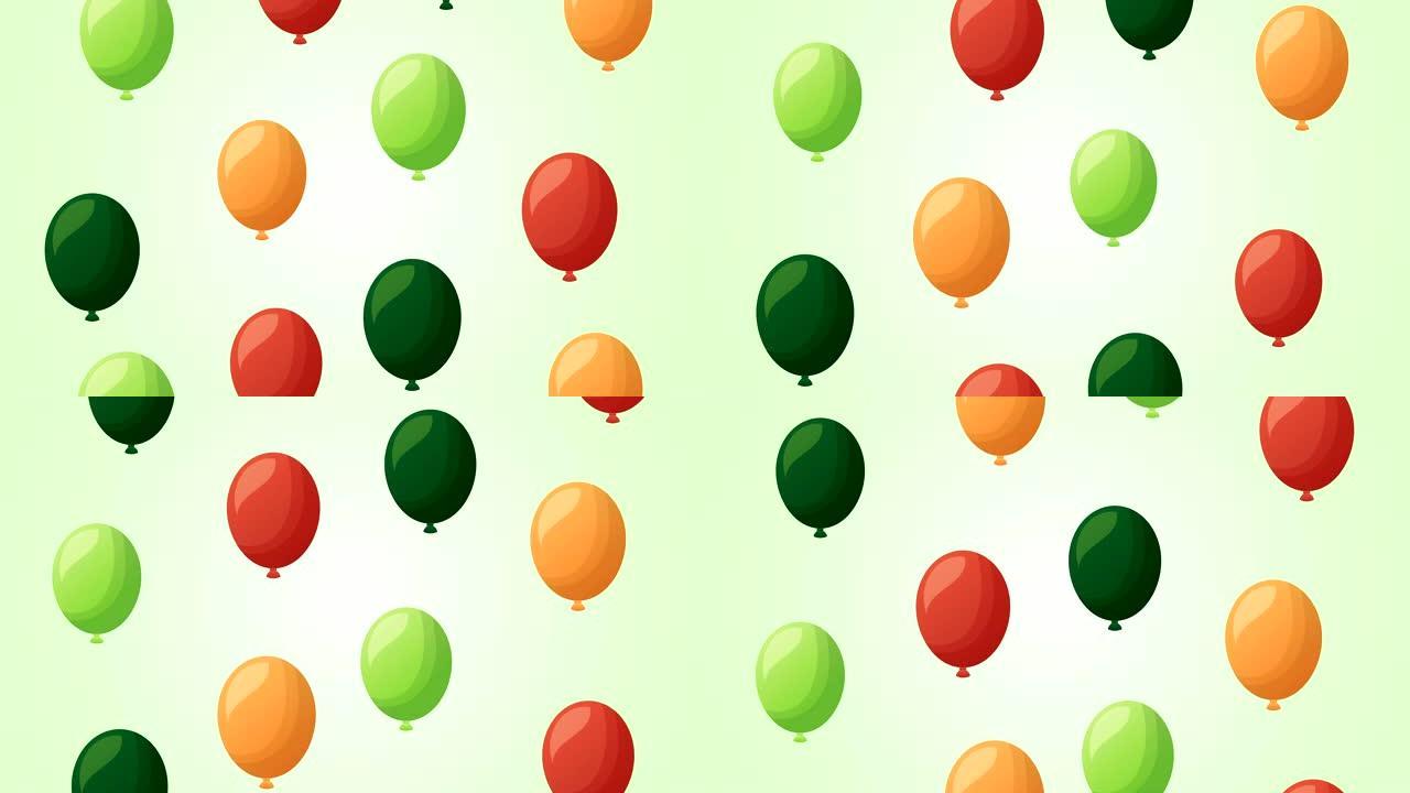 圣帕特里克节动画卡，气球氦气