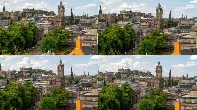 延时: 英国苏格兰爱丁堡城市景观