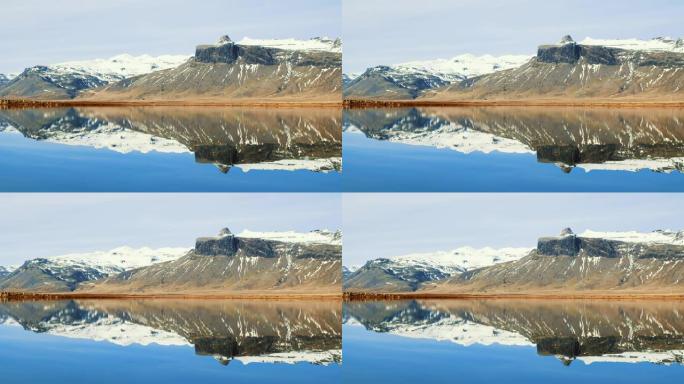冰岛WS风景秀丽的山和湖景