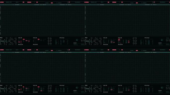 带有空白数字面板的数字接口，用于电影和有关未来，医学，警察的项目。