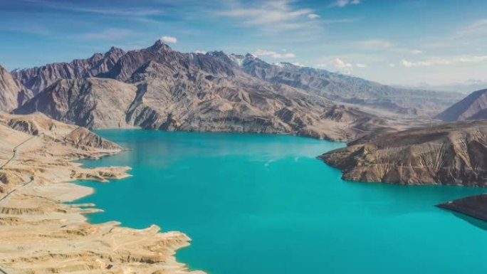 新疆鸟瞰图大美山河美丽风景山川河流