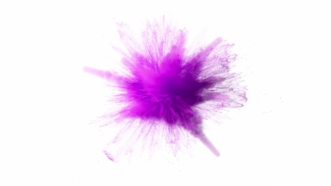 紫色粉末爆炸的超慢动作