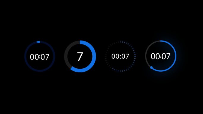 倒计时加载倒计时蓝色科技圆形加载动效