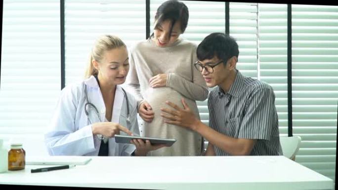 新家庭孕妇与医生预产期看报告体检