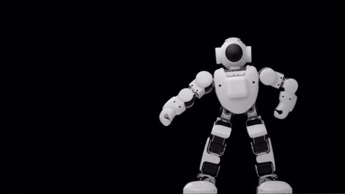 人形机器人移动。三维模型3d芯片AI视频