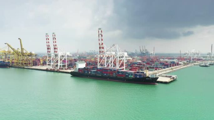集装箱货运码头经贸外贸进港出港装货卸货