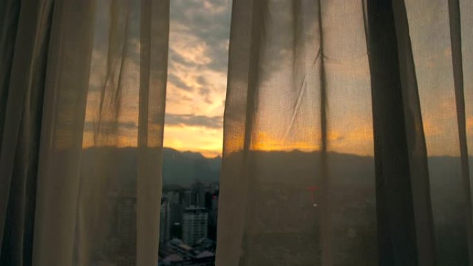 早上的窗帘窗帘窗户早晨