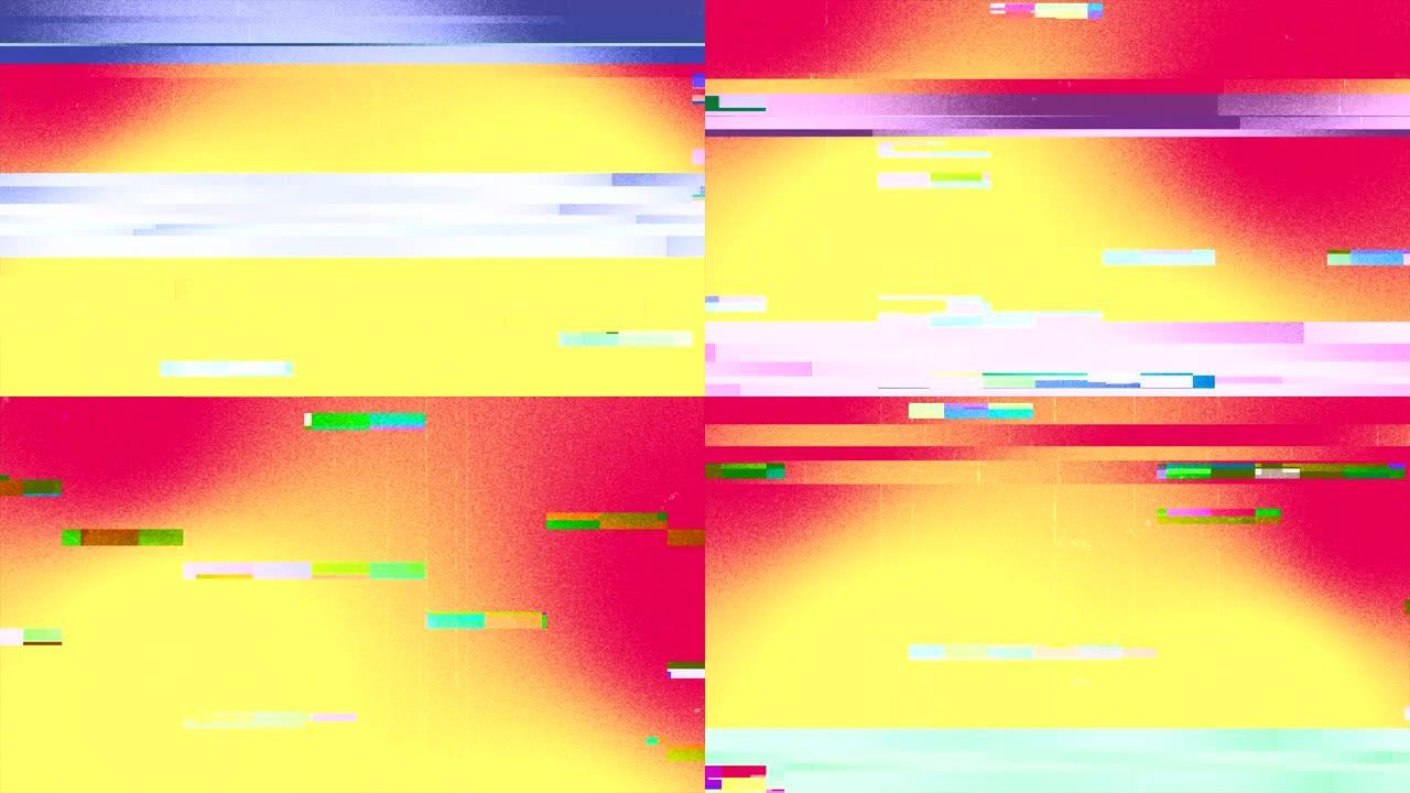 独特设计抽象数字动画像素噪声毛刺错误视频损坏