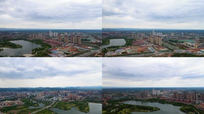城市建造中的城市楼盘小区4K航拍