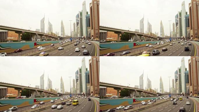 迪拜穿过城市的街道