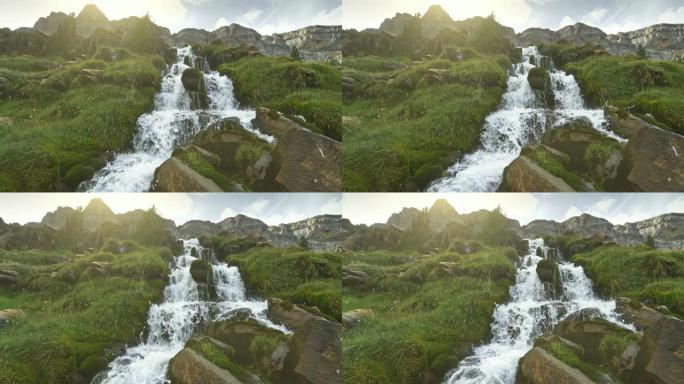 Ordesa的美丽水瀑和失落山国家公园。韦斯卡,阿拉贡,西班牙