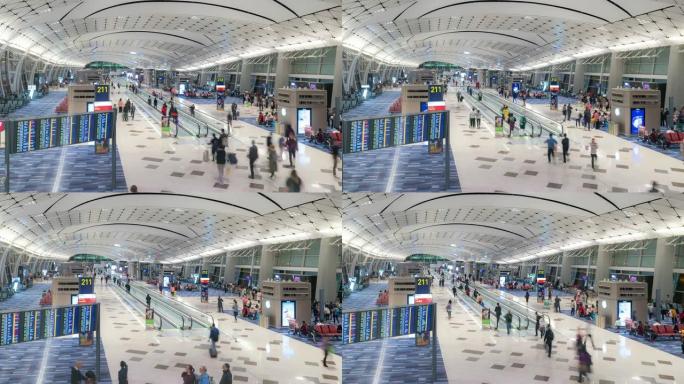 延时: 香港机场出发区的旅客人群