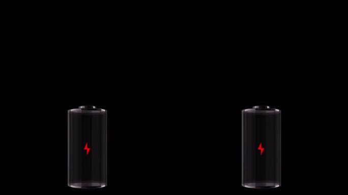 带闪光符号的空电池的MS垂直动画