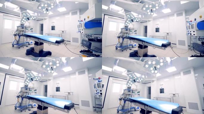 医院手术室里没有人。现代医学概念。