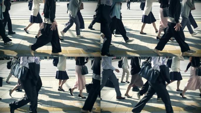 日本商人步行上班日本商人步行上班奋斗脚步