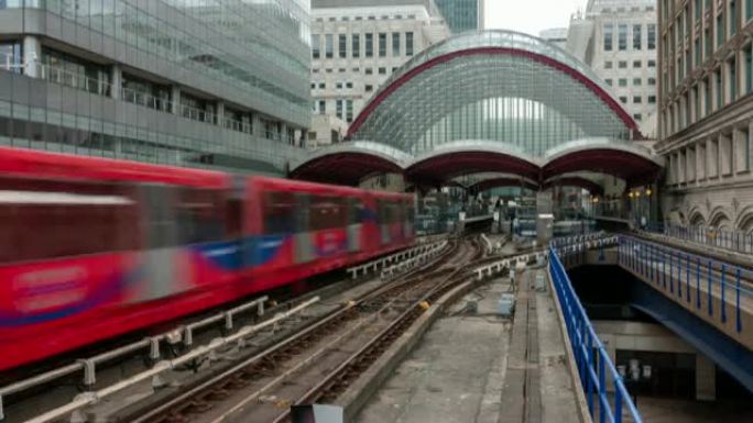 延时: 英国伦敦金丝雀码头的LDR地铁