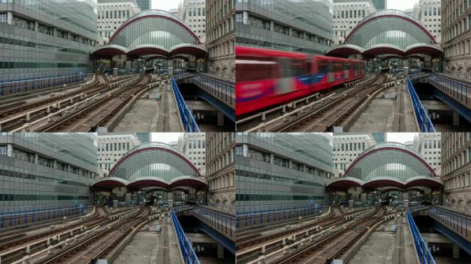 延时: 英国伦敦金丝雀码头的LDR地铁