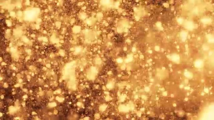 4k抽象金颗粒。抽象金色颗粒金色粒子飘舞