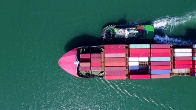货船海运码头港口轮船外贸易运输物流集装箱