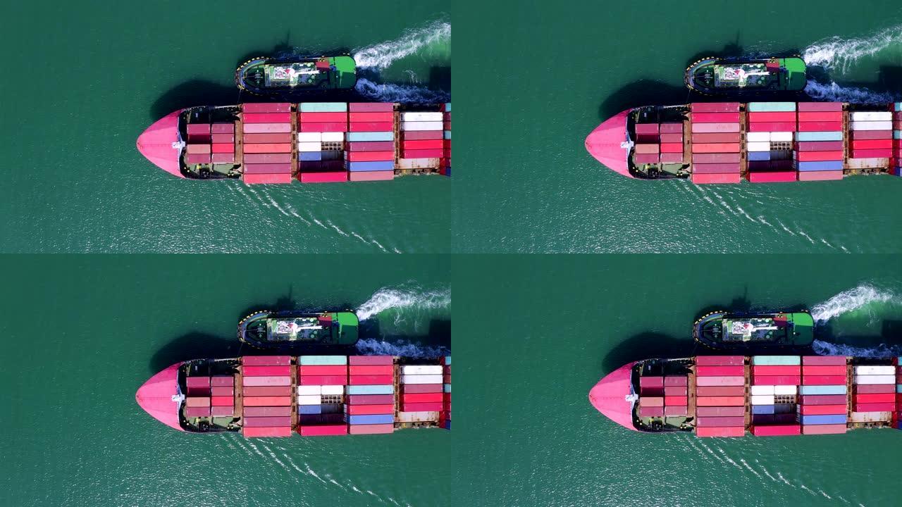货船海运码头港口轮船外贸易运输物流集装箱