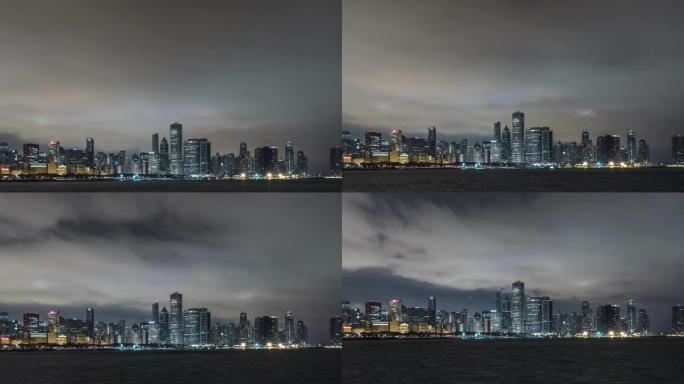 T/L TD芝加哥天际线黎明，昼夜过渡/伊利诺伊州芝加哥