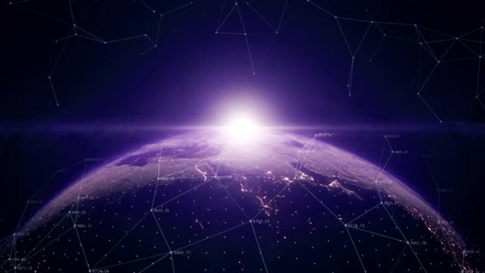 全球世界的联系和联系，数字行星地球的自转
