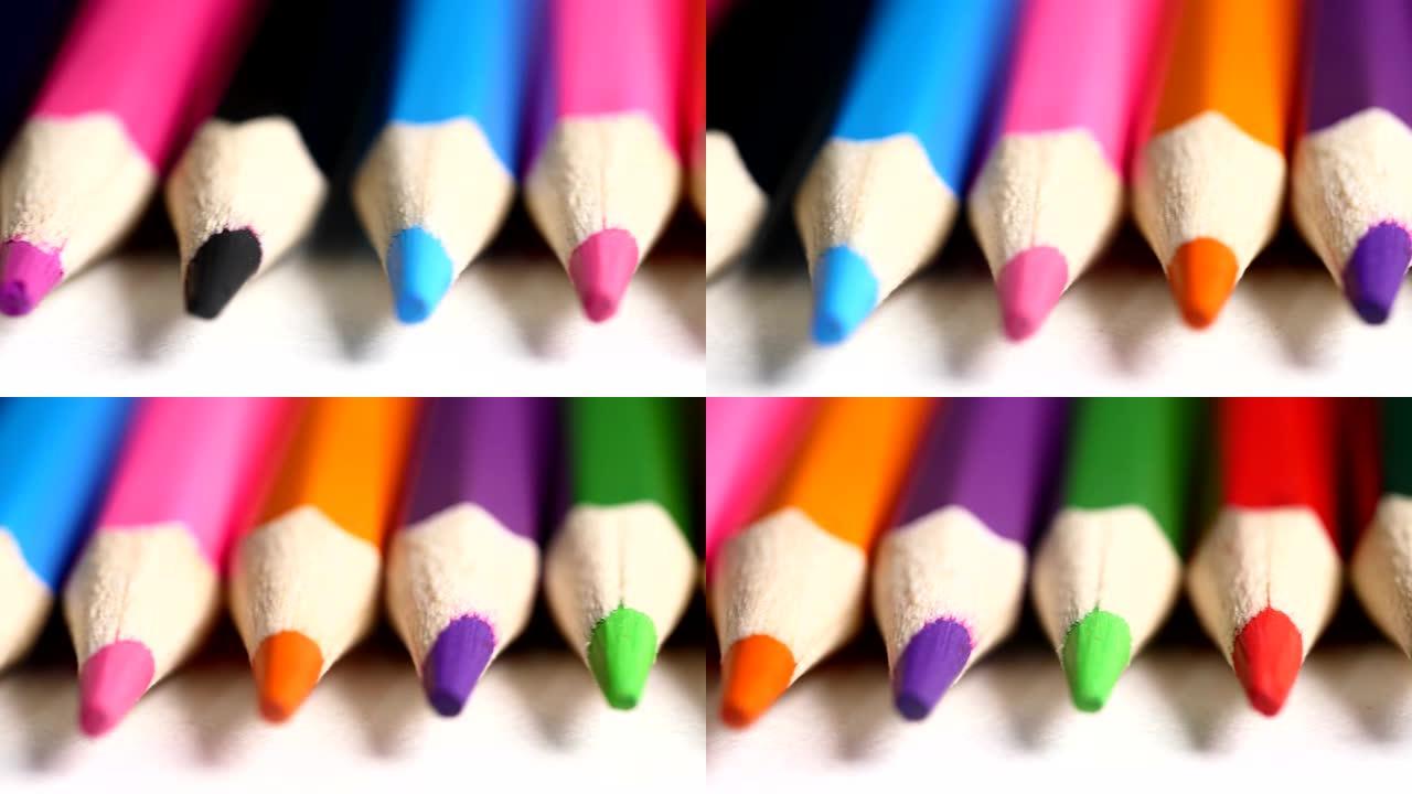 铅笔特写多色多彩颜色