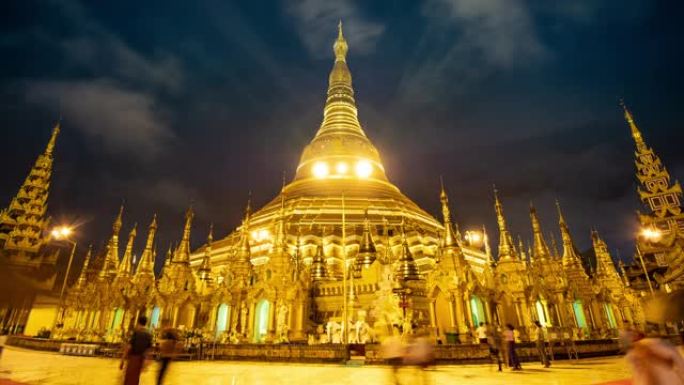 Shwedagon temple,仰光,缅甸at night