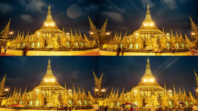 Shwedagon temple,仰光,缅甸at night