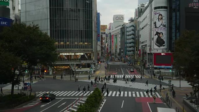 4k延时，在日本东京拍摄涩谷十字路口。