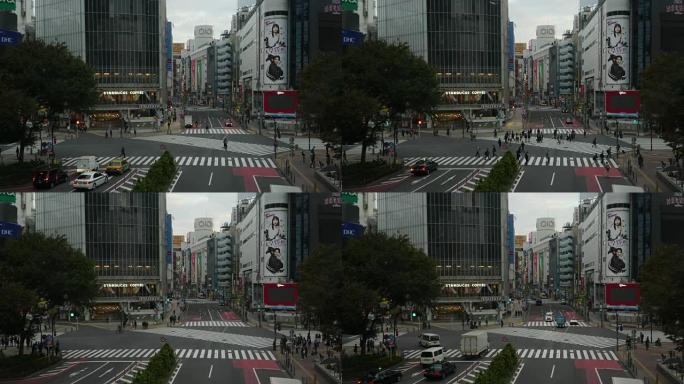 4k延时，在日本东京拍摄涩谷十字路口。