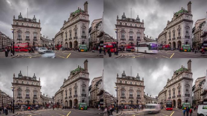 时间Lape: 英国伦敦的皮卡迪利广场和摄政街