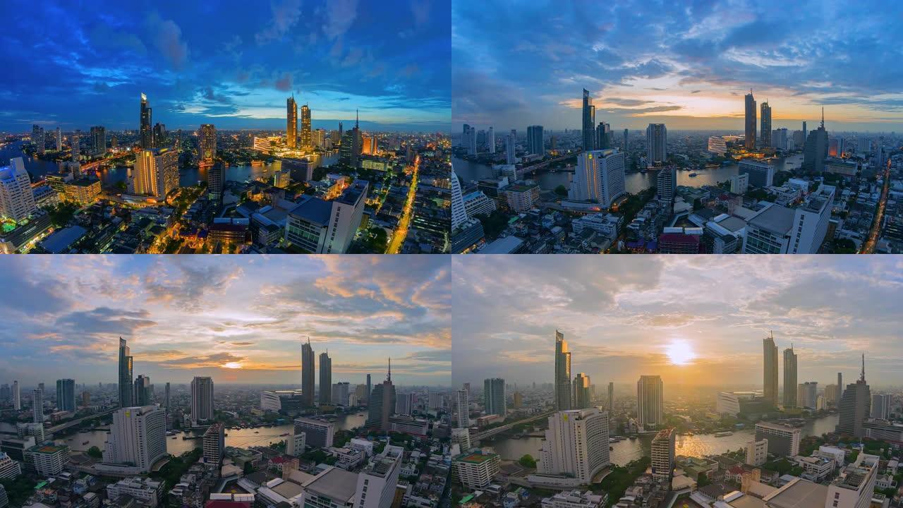 4k，泰国曼谷城市的时间流逝视图