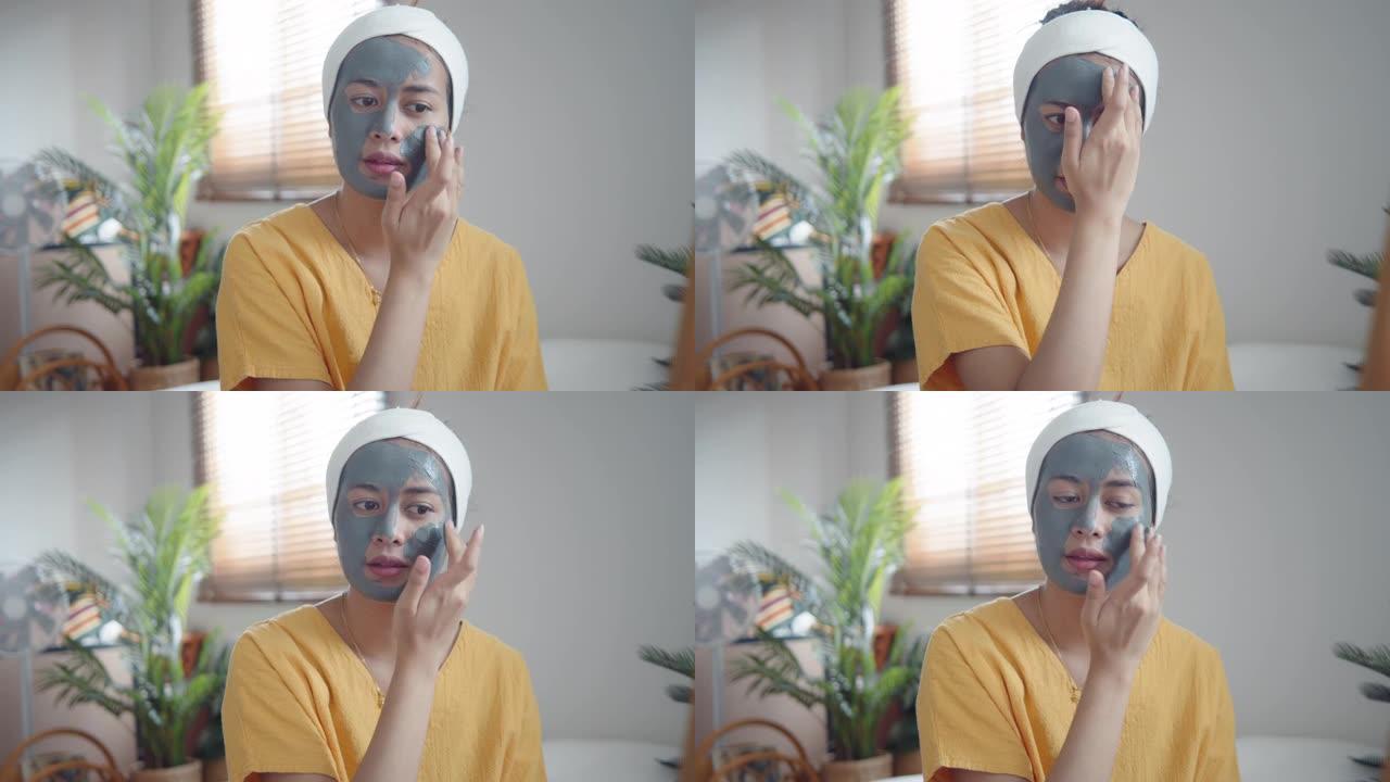 亚洲女性在家接受美容治疗