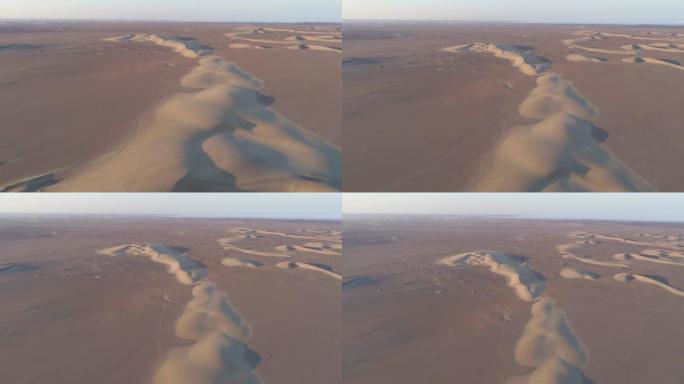 纳米比亚骷髅海岸纳米布沙漠无尽沙丘的4k高鸟瞰图