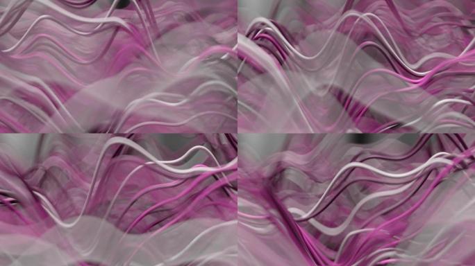 抽象数字波。粉紫色线条波浪流动数字波浪线